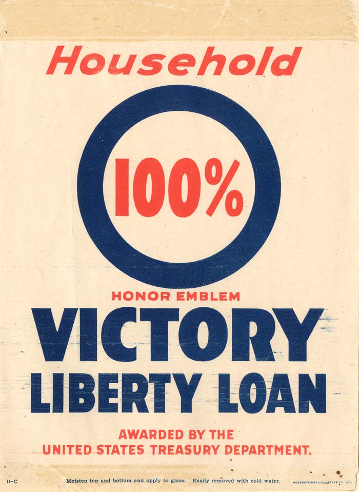 Honor Emblem Victory Liberty Loan Window Label